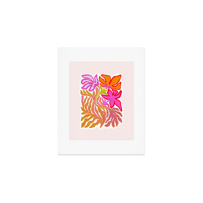 Painterly Nouveau bloom - imperfect bold textured floral art Art Print Gallery Image 1