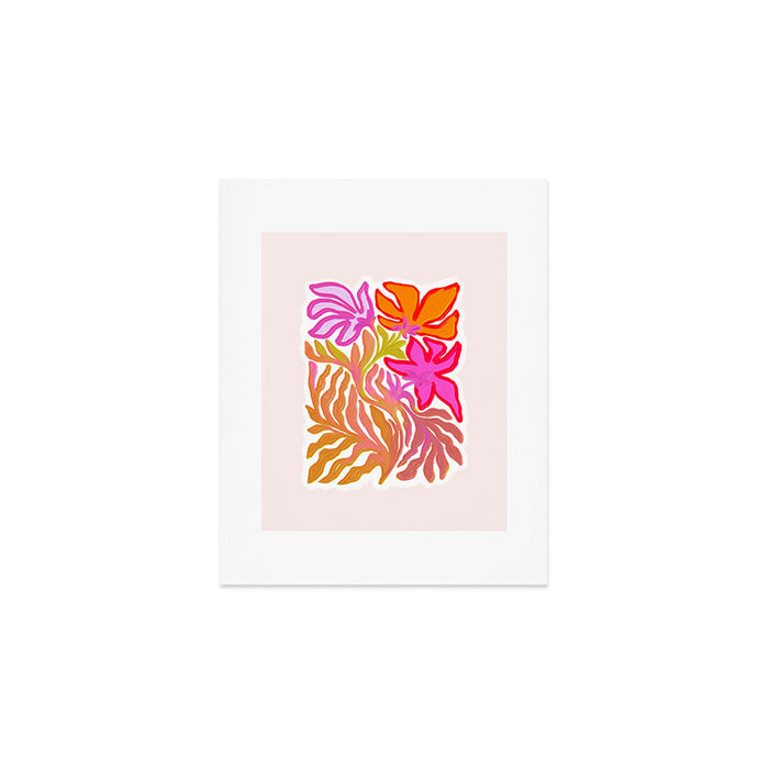 Painterly Nouveau bloom - imperfect bold textured floral art Art Print Gallery Image 1