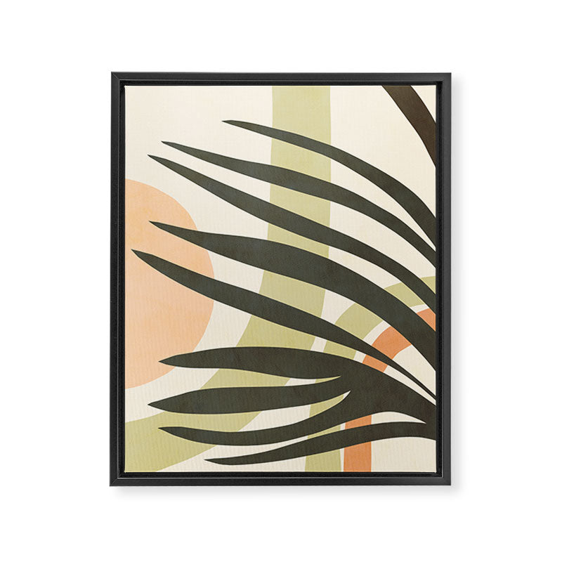 Palm leaf with sun and rainbow nº2 Framed Canvas Print Gallery Image 6