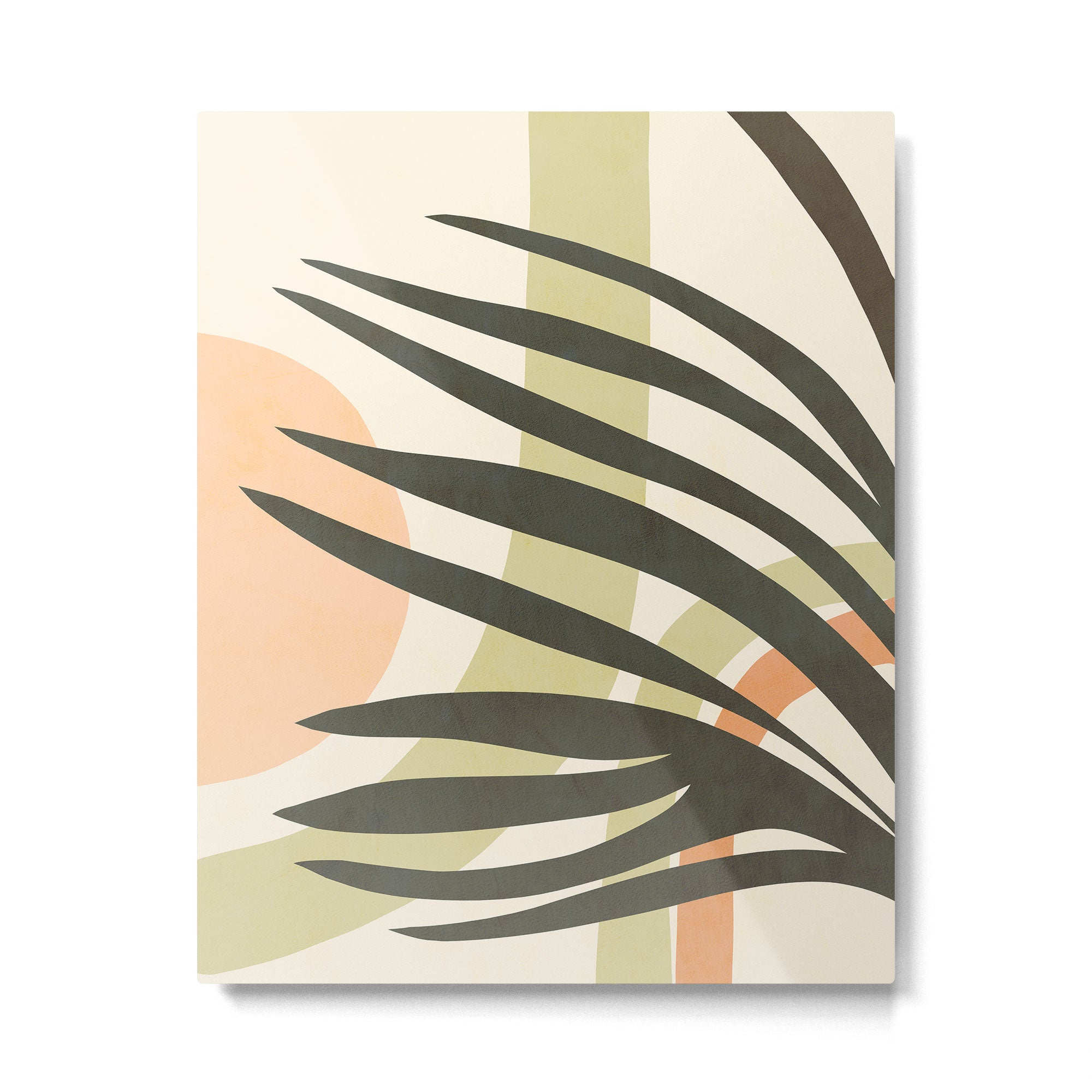 Palm leaf with sun and rainbow nº2 Metal Print Gallery Image 4