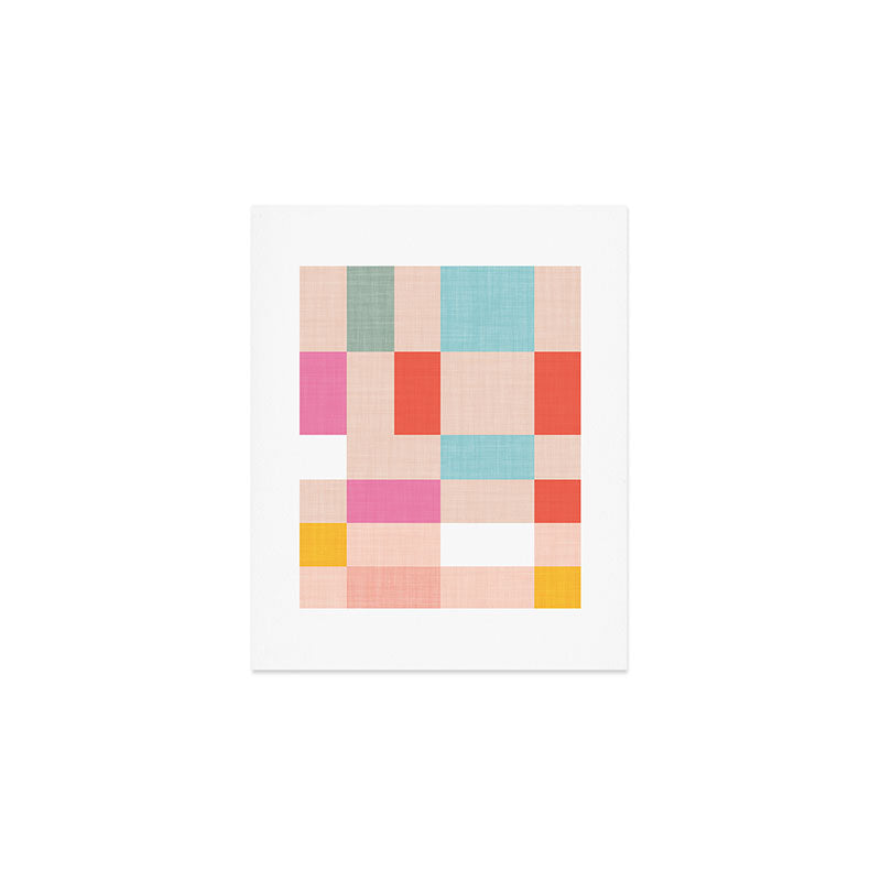 Playful Check Summer Plaid Pattern Art Print Gallery Image 1