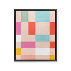Playful Check Summer Plaid Pattern Framed Canvas Print Gallery Image 8