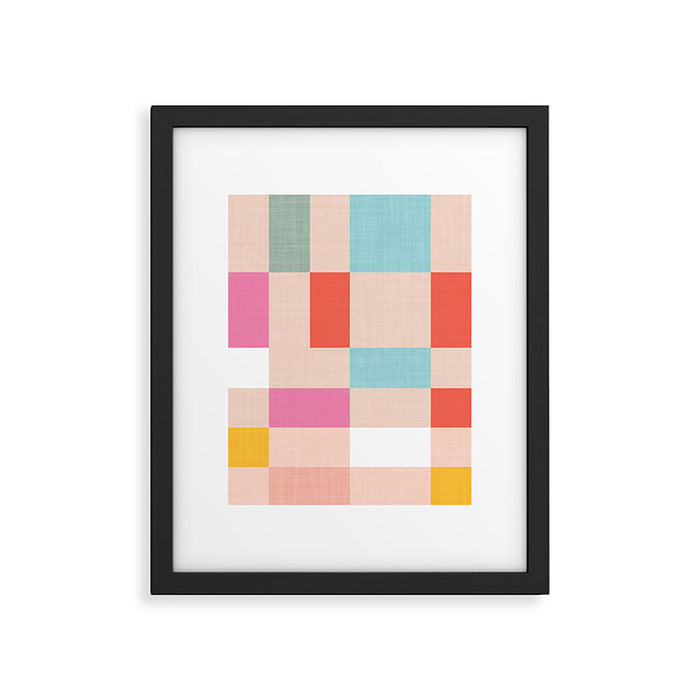 Playful Check Summer Plaid Pattern Framed Art Print Gallery Image 1