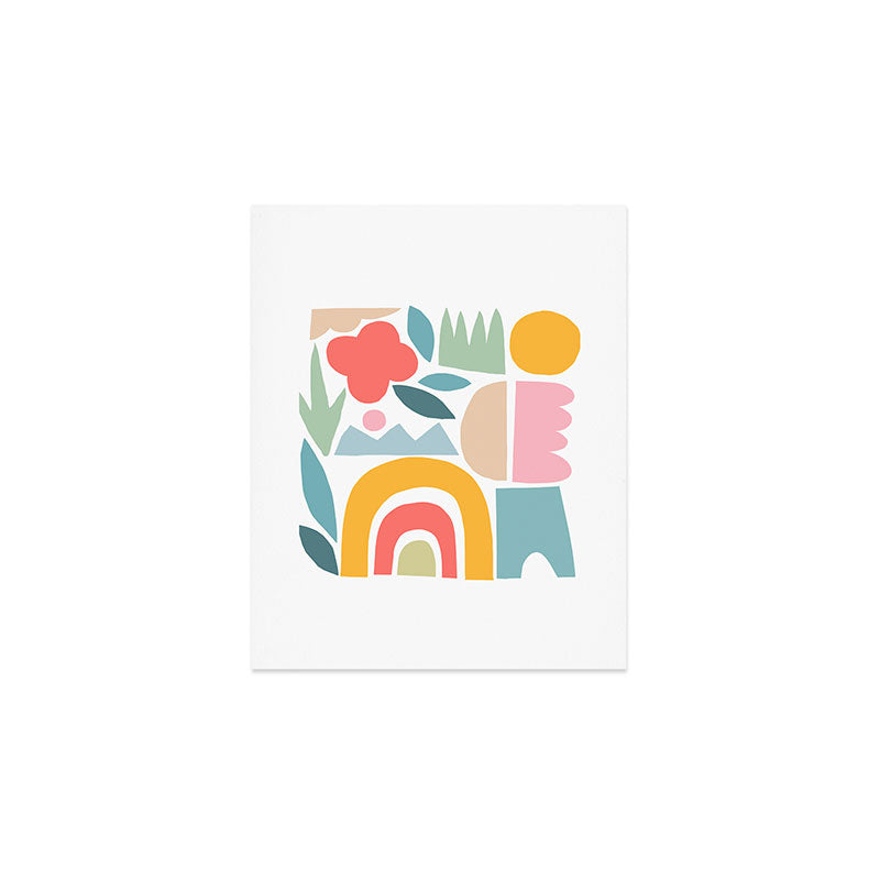 Playful Nature and Rainbow Collage Nº4 Art Print Gallery Image 1