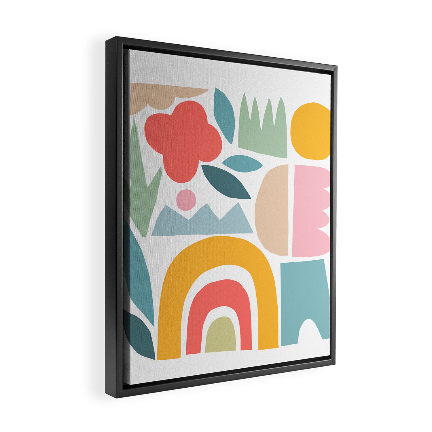 Playful Nature and Rainbow Collage Nº4 Framed Canvas Print Gallery Image 2