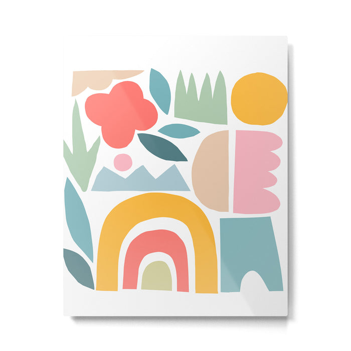 Playful Nature and Rainbow Collage Nº4 Metal Print Gallery Image 1