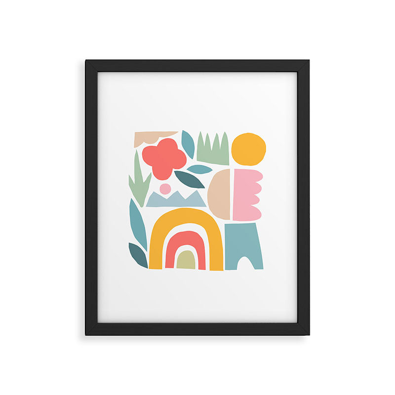 Playful Nature and Rainbow Collage Nº4 Framed Art Print Gallery Image 6