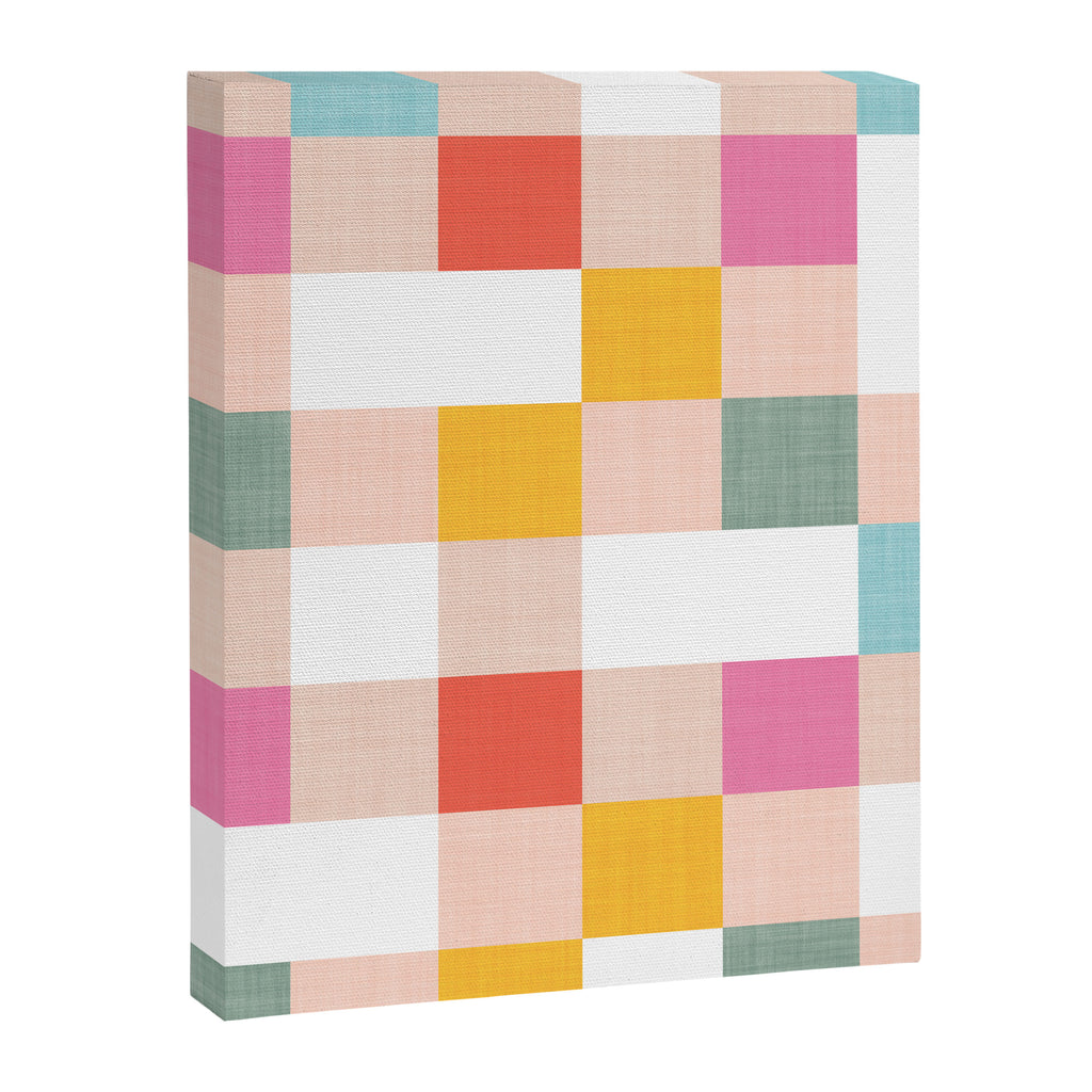 Playful Summer Gingham Check pattern Canvas Print Gallery Image 8