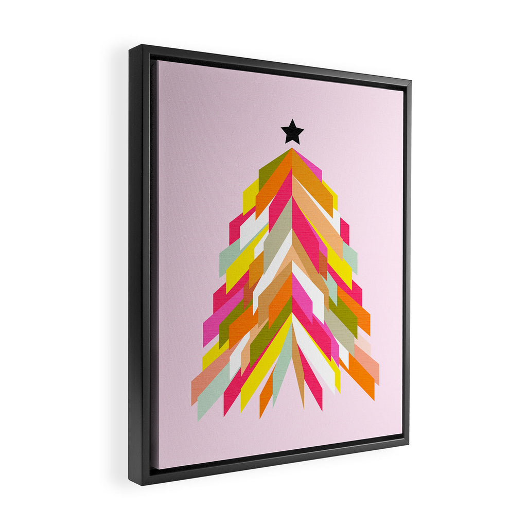 Rainbow Christmas Tree Framed Canvas Print Gallery Image 2