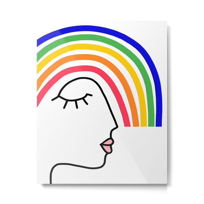 Rainbow Head Nº2 - Happy Pride colours Metal Print Gallery Image 1