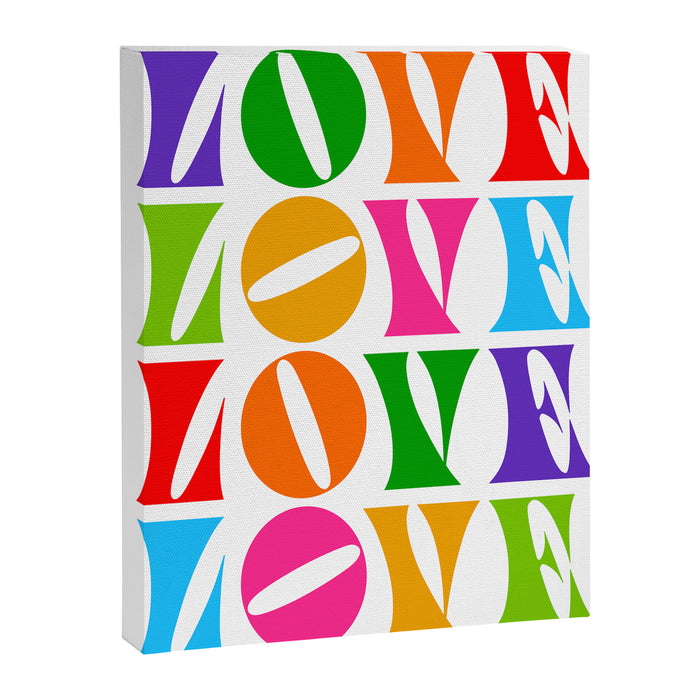 Rainbow LOVE - Groovy Repeat! Canvas Print Gallery Image 1