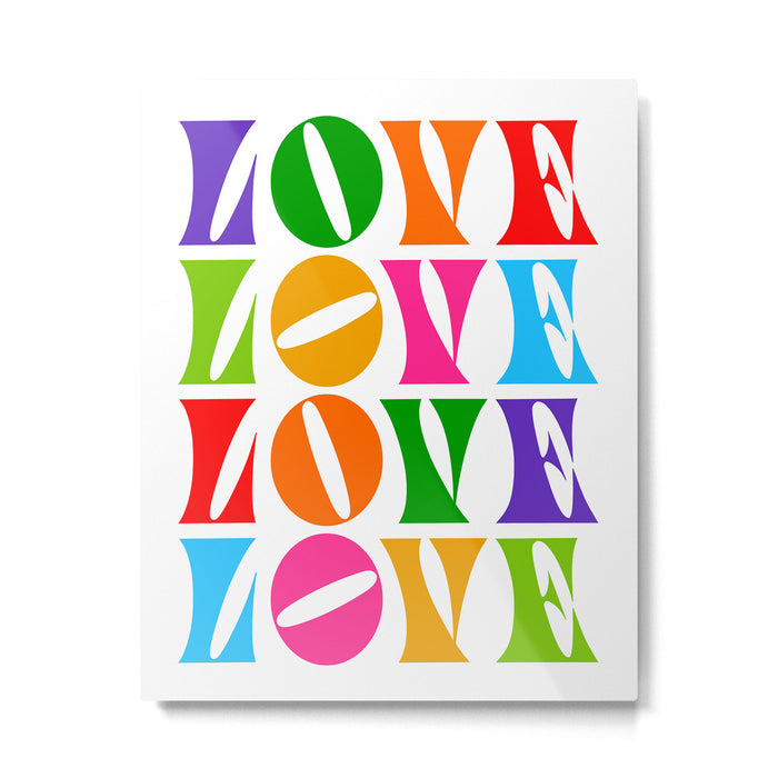 Rainbow LOVE - Groovy Repeat! Metal Print Gallery Image 1