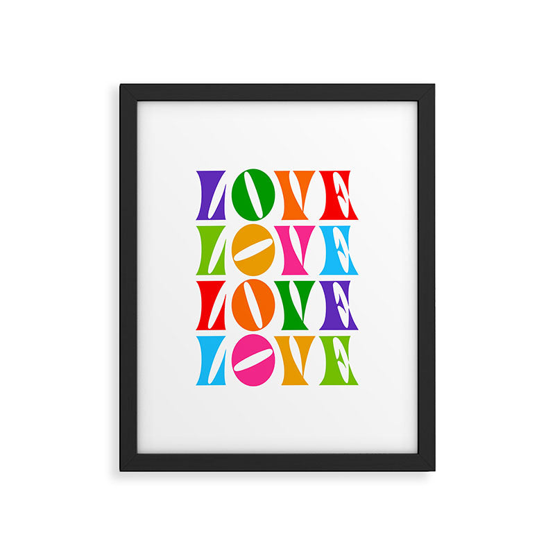 Rainbow LOVE - Groovy Repeat! Framed Art Print Gallery Image 4