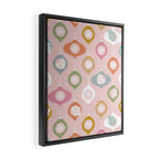 Retro Christmas Baubles Pattern on Pastel Pink Framed Canvas Print Gallery Image 2