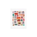 Retro Christmas Gift pattern with Season's Greetings Art Print Gallery Image 1
