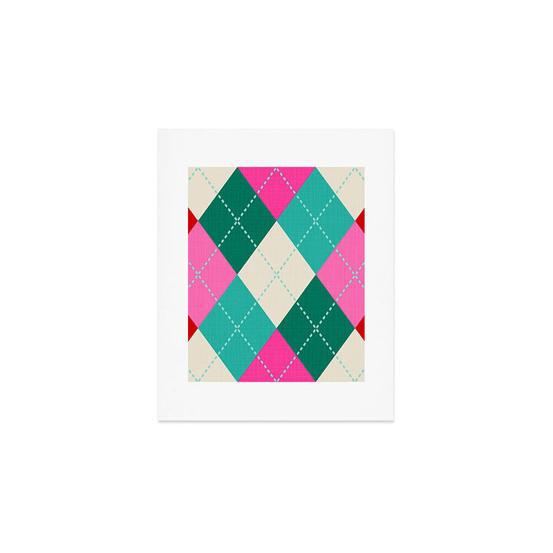 Retro Christmas Knitted Argyle Jumper 1. Art Print Gallery Image 1