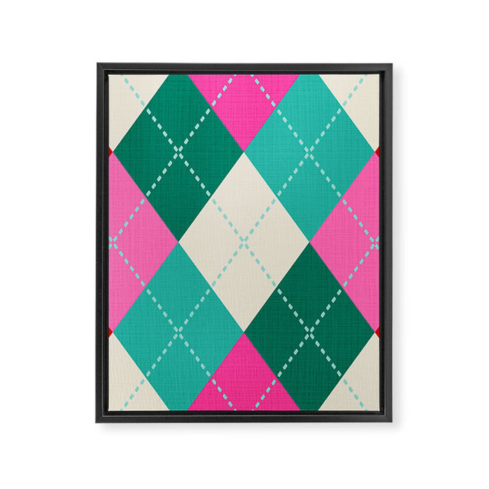 Retro Christmas Knitted Argyle Jumper 1. Framed Canvas Print Gallery Image 1