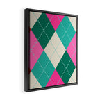 Retro Christmas Knitted Argyle Jumper 1. Framed Canvas Print Gallery Image 2