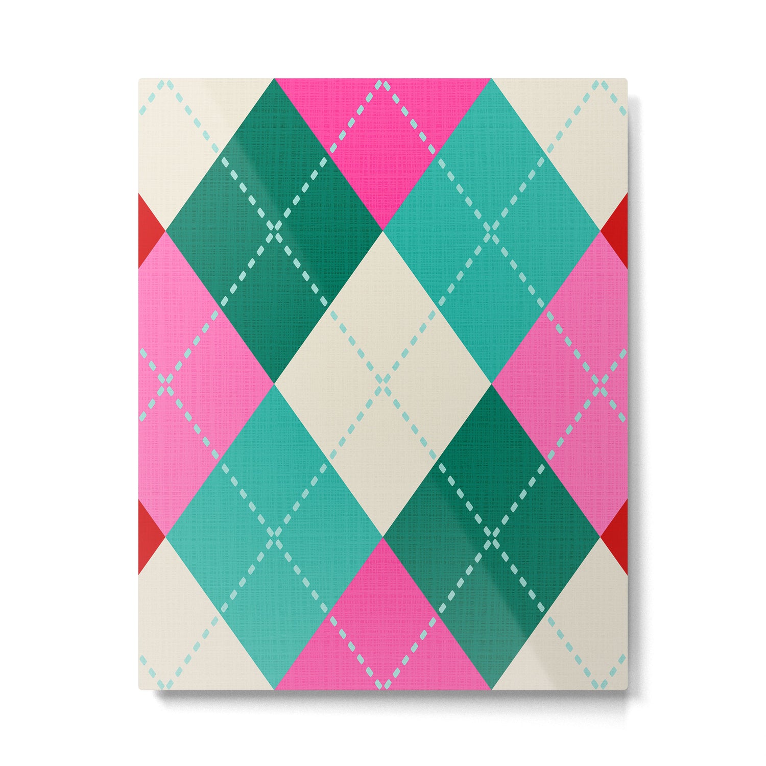 Retro Christmas Knitted Argyle Jumper 1. Metal Print Gallery Image 6