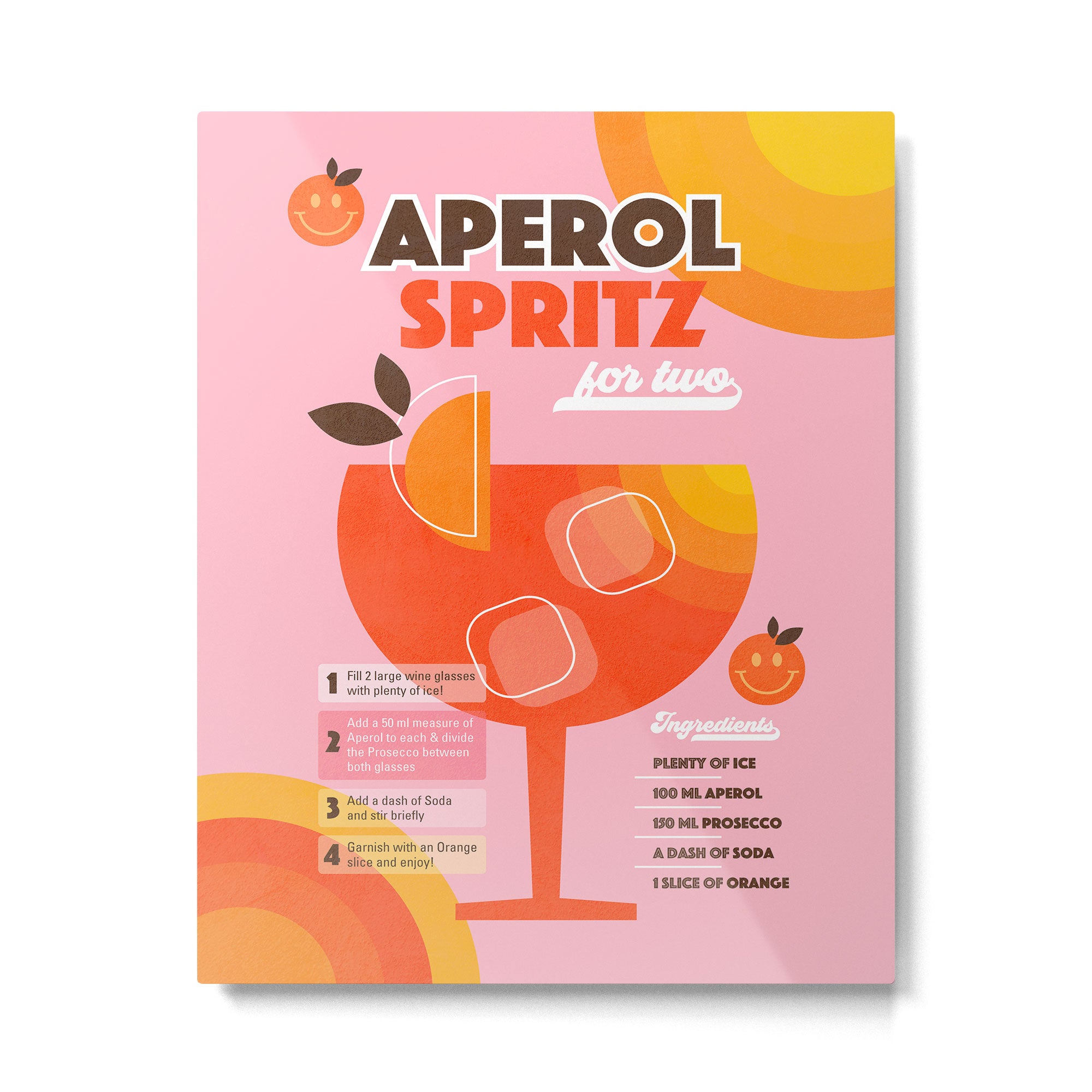 Retro Cocktail Nº1 Aperol Spritz Metal Print Gallery Image 4