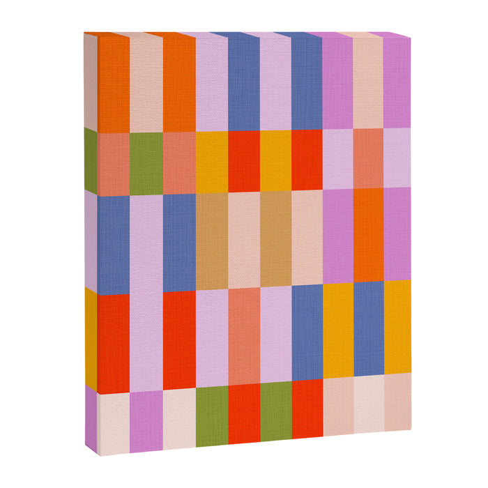 Retro Colourful Bauhaus Pattern Canvas Print Gallery Image 1