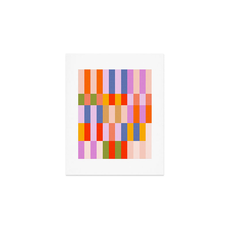 Retro Colourful Bauhaus Pattern Art Print Gallery Image 1