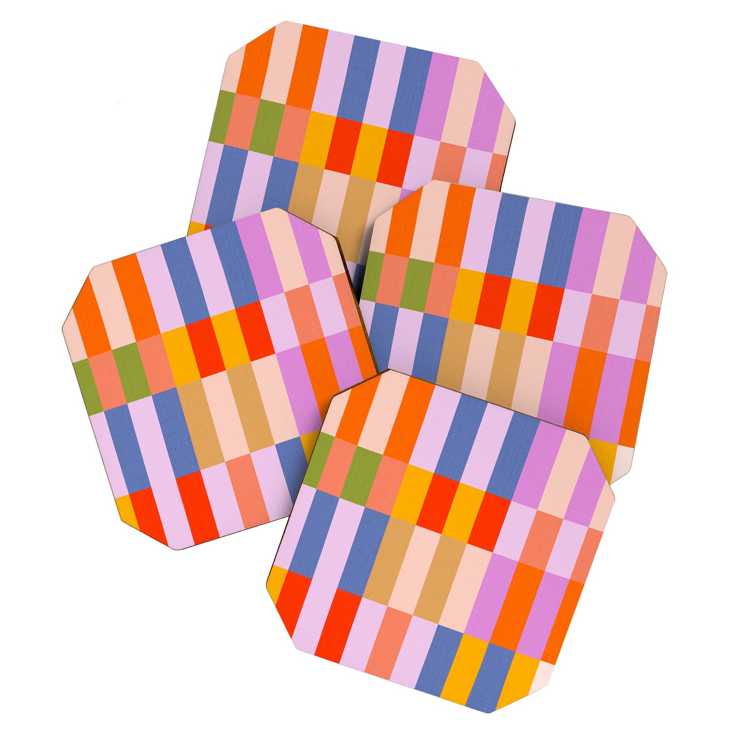 Retro Colourful Bauhaus Pattern Coaster Gallery Image 1
