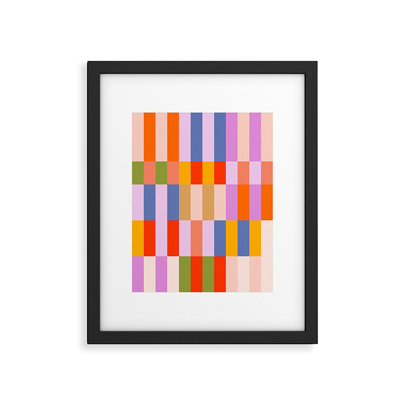 Retro Colourful Bauhaus Pattern Framed Art Print Gallery Image 5