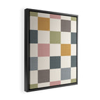 Retro Country Earthy Chequered board Framed Canvas Print Gallery Image 2