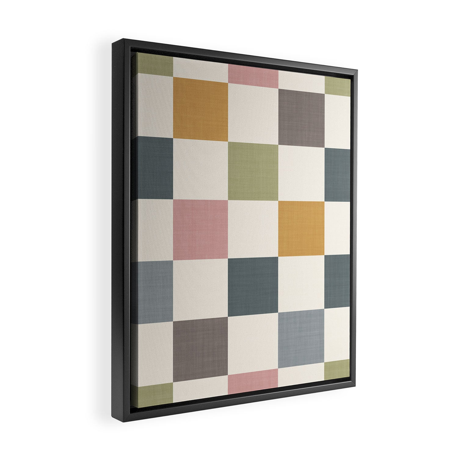Retro Country Earthy Chequered board Framed Canvas Print Gallery Image 2