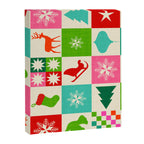 Retro Ditsy Holiday Icons Check pattern - candy Canvas Print Gallery Image 8