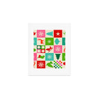 Retro Ditsy Holiday Icons Check pattern - candy Art Print Gallery Image 1