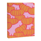 Retro Dopamine Pumpkin Fall Pattern - Orange on Pink Canvas Print Gallery Image 8