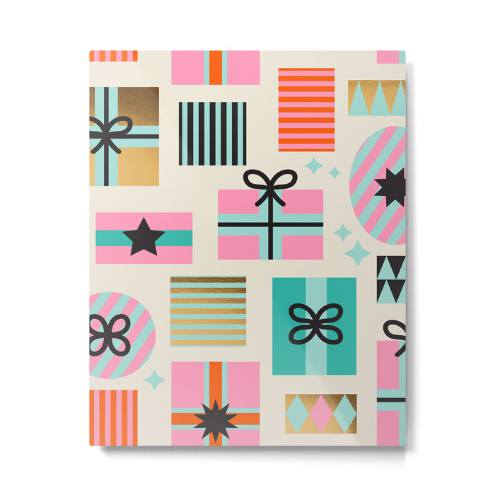 Retro Geometric Christmas gift Pattern 2 Metal Print Gallery Image 1