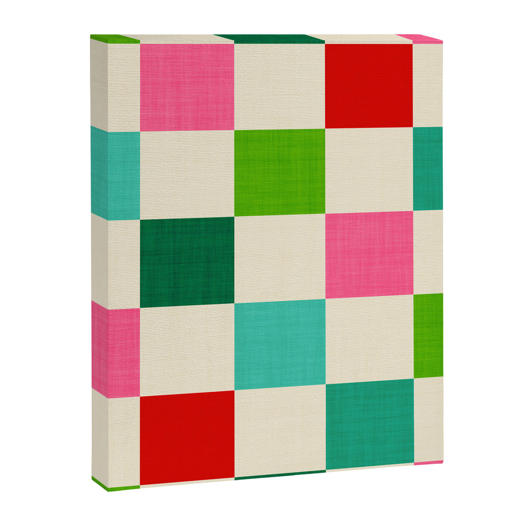 Retro Holiday chequered board pattern - candy Canvas Print Gallery Image 8