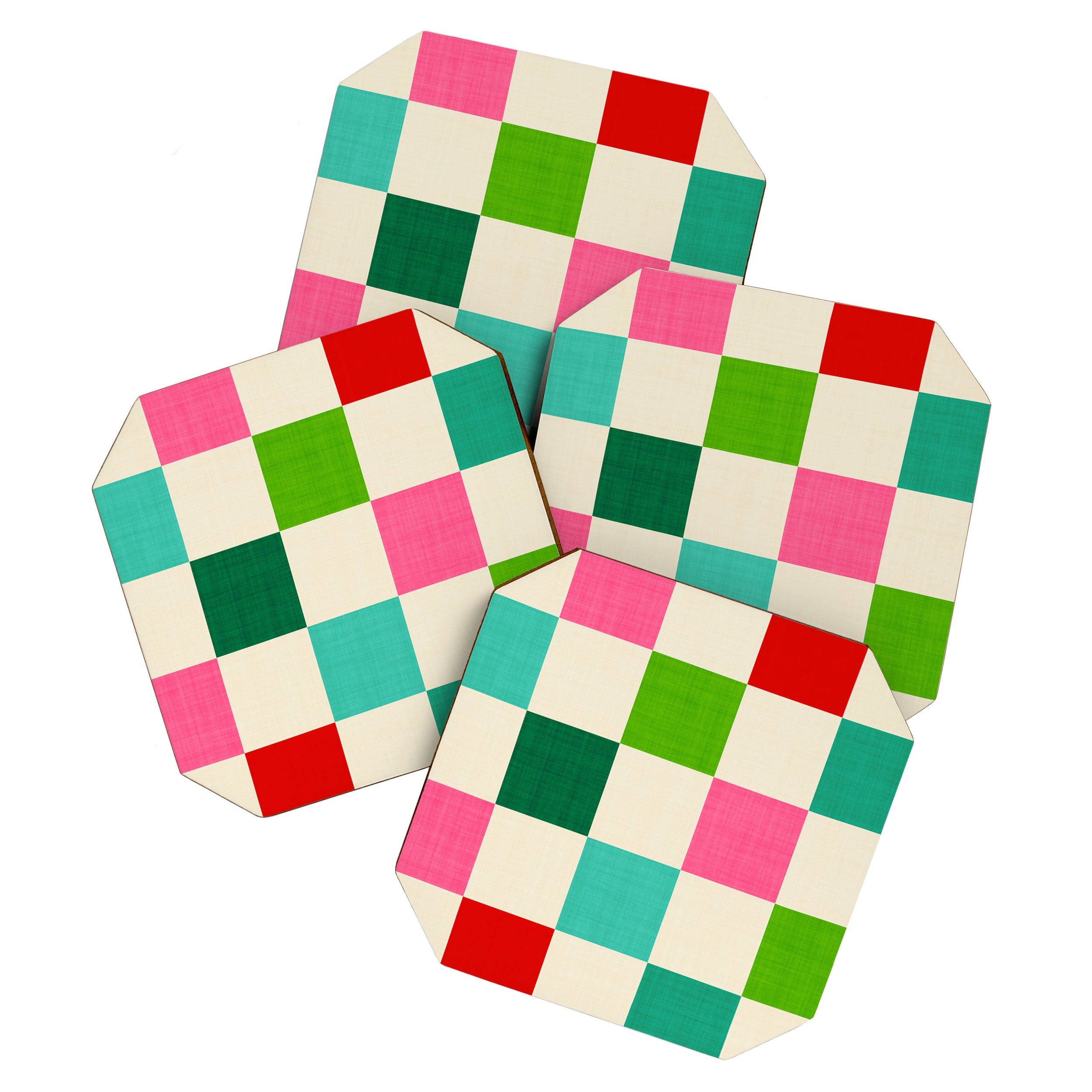 Retro Holiday chequered board pattern - candy Coaster Gallery Image 1