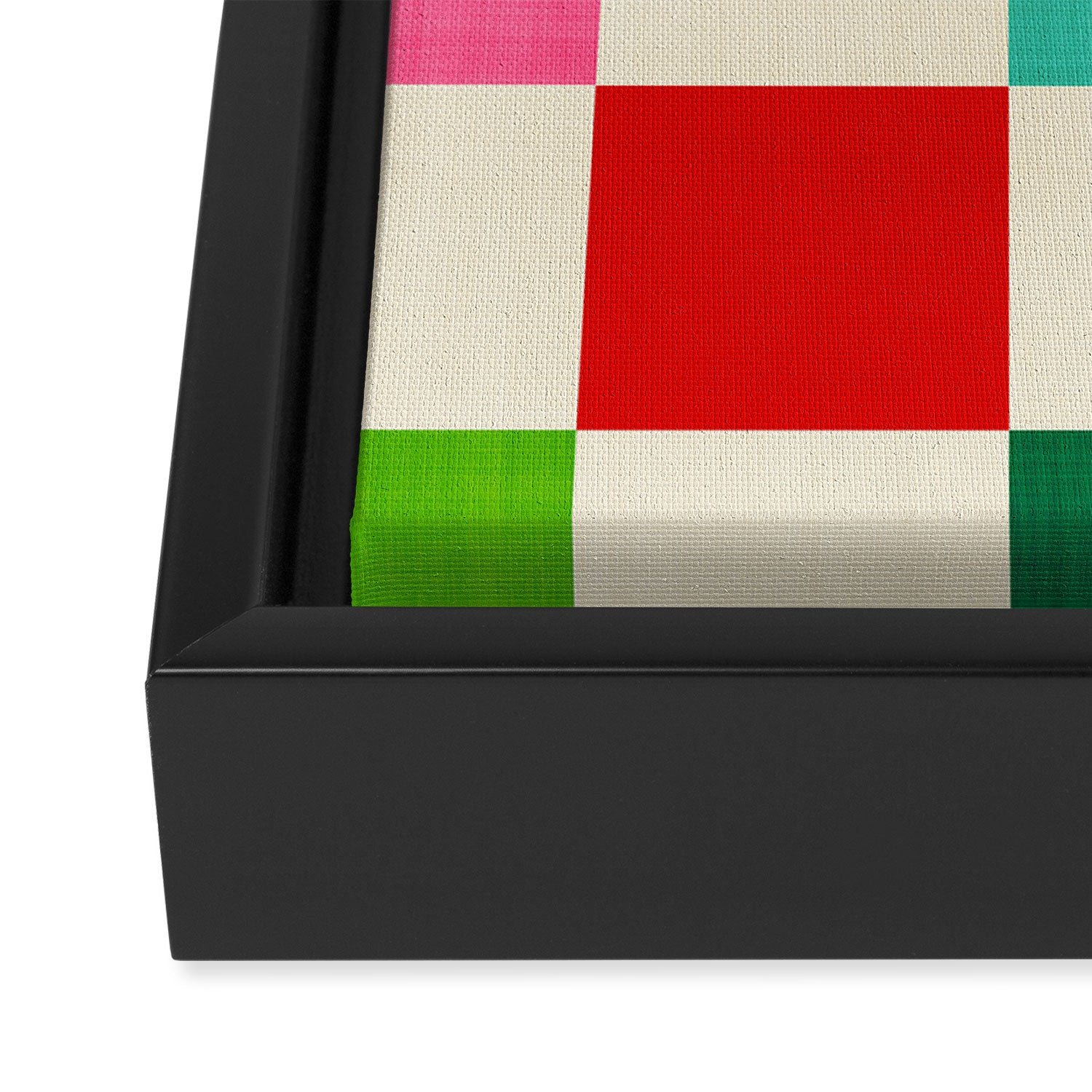 Retro Holiday chequered board pattern - candy Framed Canvas Print Gallery Image 3