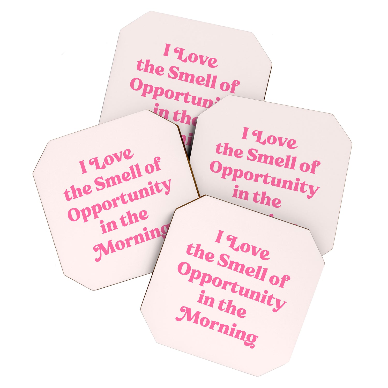 Retro Morning Quote Nº1  pink Coaster Gallery Image 1