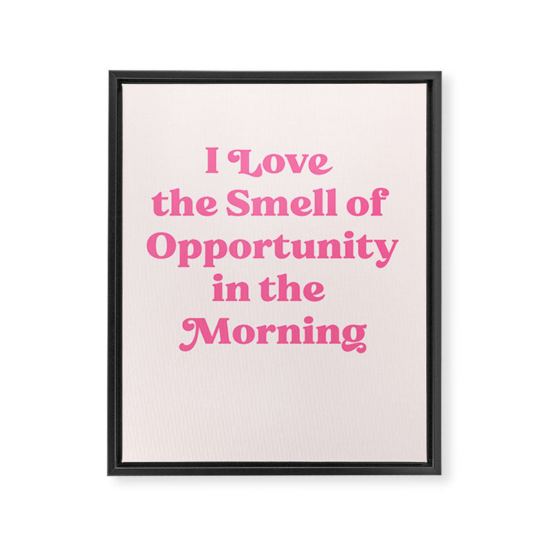 Retro Morning Quote Nº1  pink Framed Canvas Print Gallery Image 8
