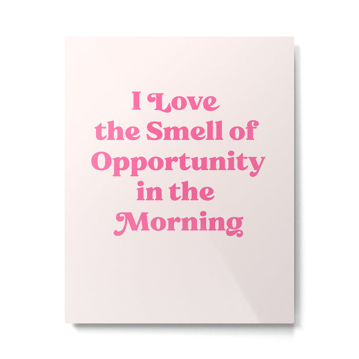Retro Morning Quote Nº1  pink Metal Print Gallery Image 1