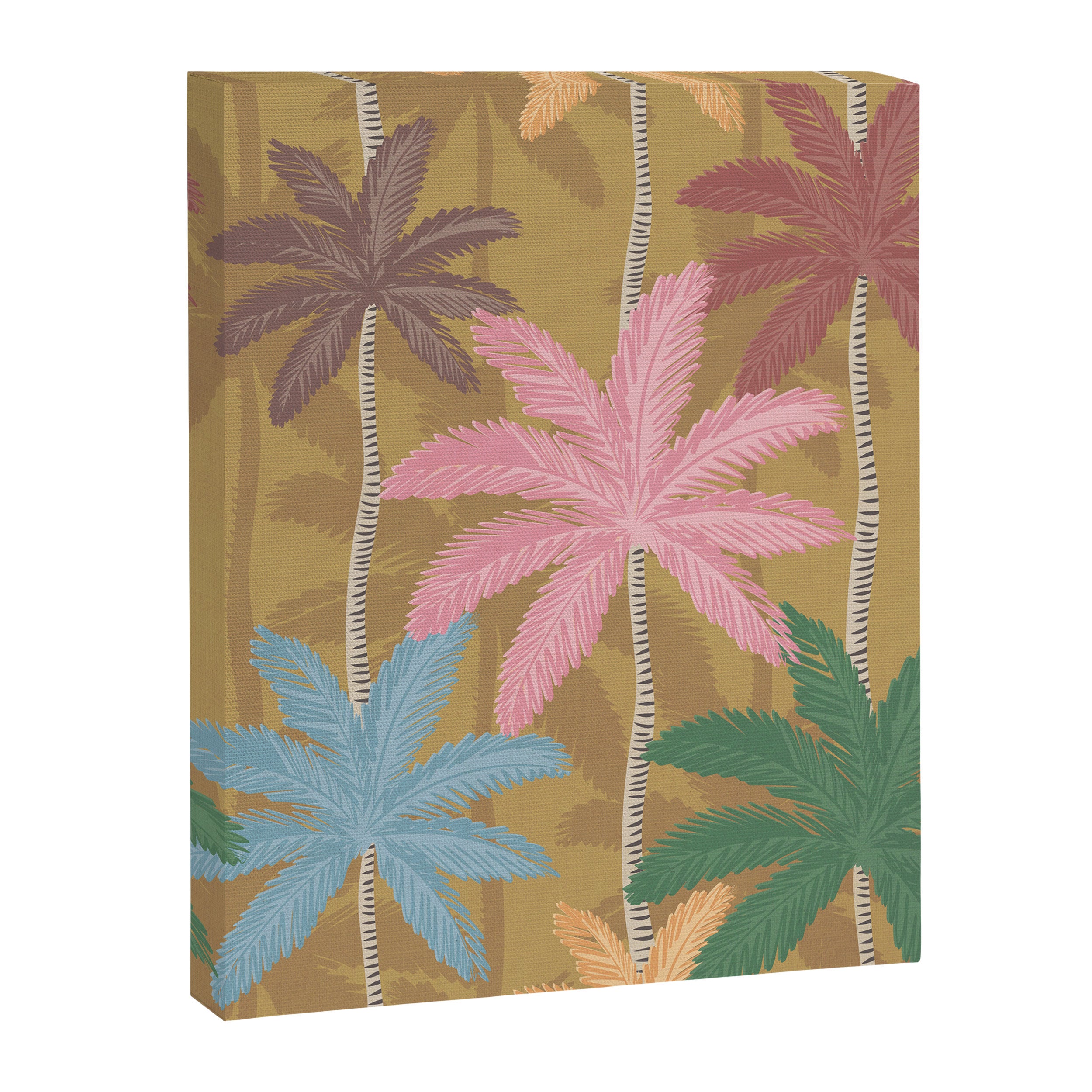 Retro Palm Springs Chic Botanicals - Golden Ochre Canvas Print Gallery Image 6