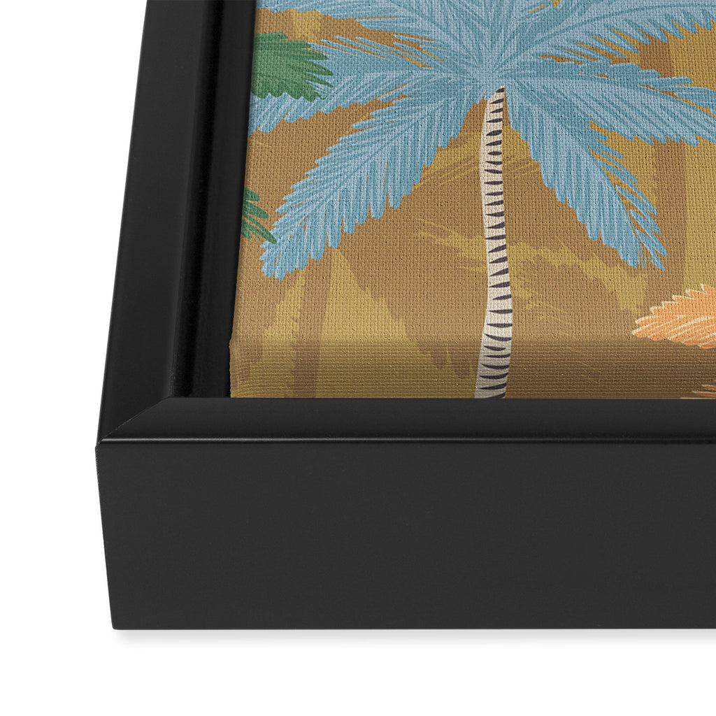 Retro Palm Springs Chic Botanicals - Golden Ochre Framed Canvas Print Gallery Image 3