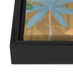 Retro Palm Springs Chic Botanicals - Golden Ochre Framed Canvas Print Gallery Image 3