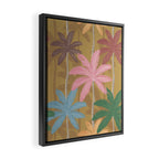 Retro Palm Springs Chic Botanicals - Golden Ochre Framed Canvas Print Gallery Image 2