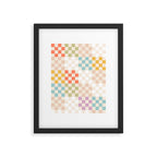 Retro Pastel Check Pattern Framed Art Print Gallery Image 5