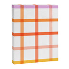 Retro Peachy Pink Summer Check Pattern Canvas Print Gallery Image 8