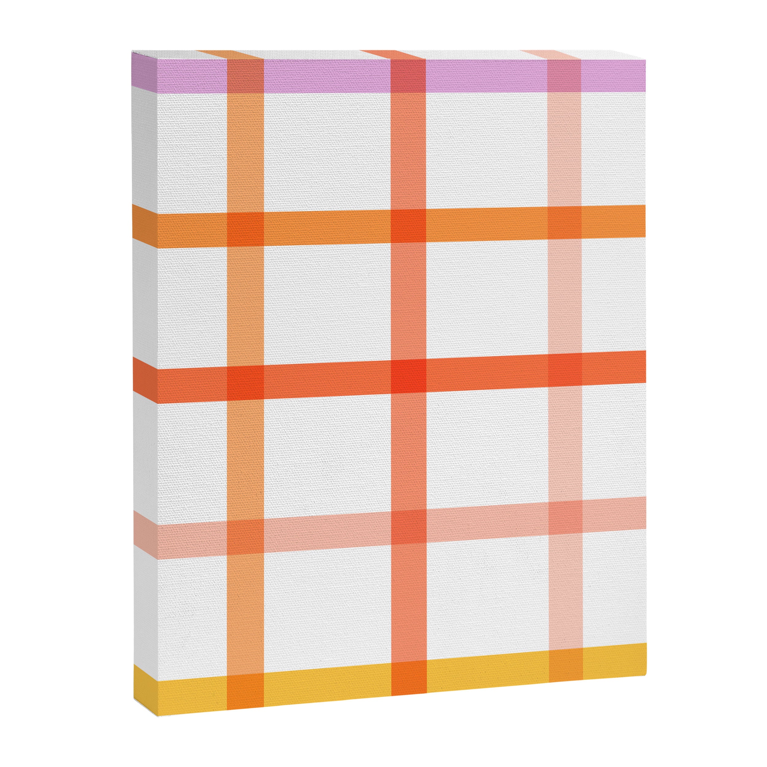 Retro Peachy Pink Summer Check Pattern Canvas Print Gallery Image 8