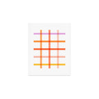 Retro Peachy Pink Summer Check Pattern Art Print Gallery Image 1