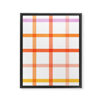 Retro Peachy Pink Summer Check Pattern Framed Canvas Print Gallery Image 8