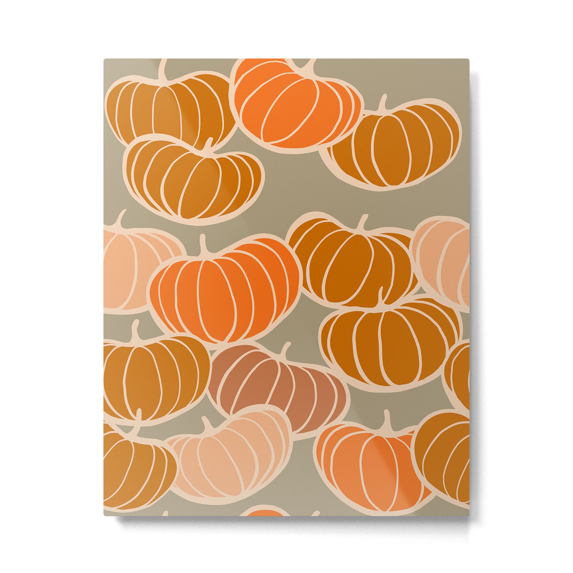 Retro Pumpkin cosy Fall Pattern  Metal Print Gallery Image 4